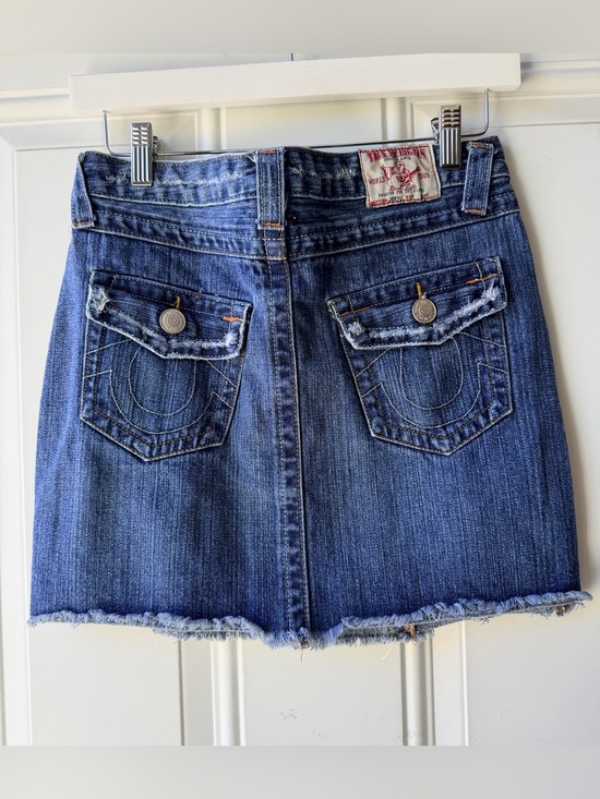 True Religion Dresses & Skirts - True Religion Denim Frayed Mini Skirt